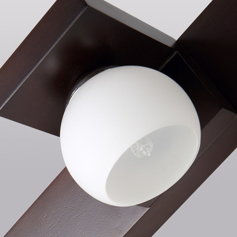 Bowl Shape Wood Vanity Lights Modern Style 2/3 Lights Vanity Light Fixtures in Brown