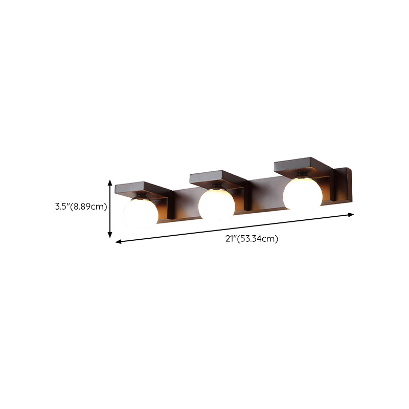 Bowl Shape Wood Vanity Lights Modern Style 2/3 Lights Vanity Light Fixtures in Brown