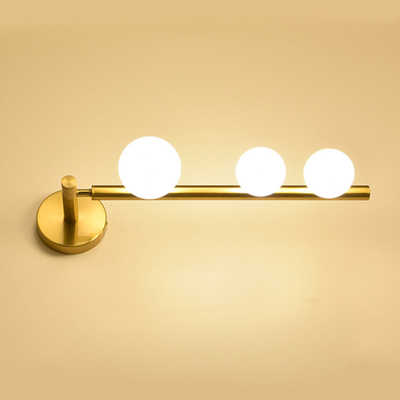 Nordic Style Vanity Light Ball Shape Vanity Lamp with Glass Shade for Shower Room