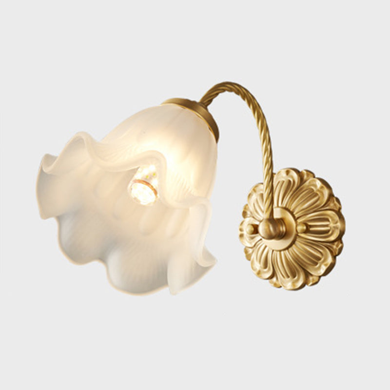 Nordic Style Copper Vanity Light Flower Shape Vanity Lamp for Shower Room