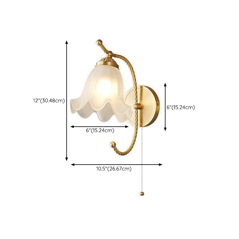Nordic Style Copper Vanity Light Flower Shape Vanity Lamp for Shower Room
