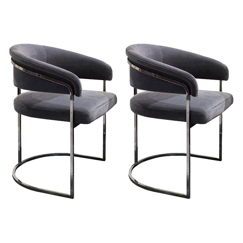 Glam Style Dining Chair Upholstered Arm Chair for Dining Room