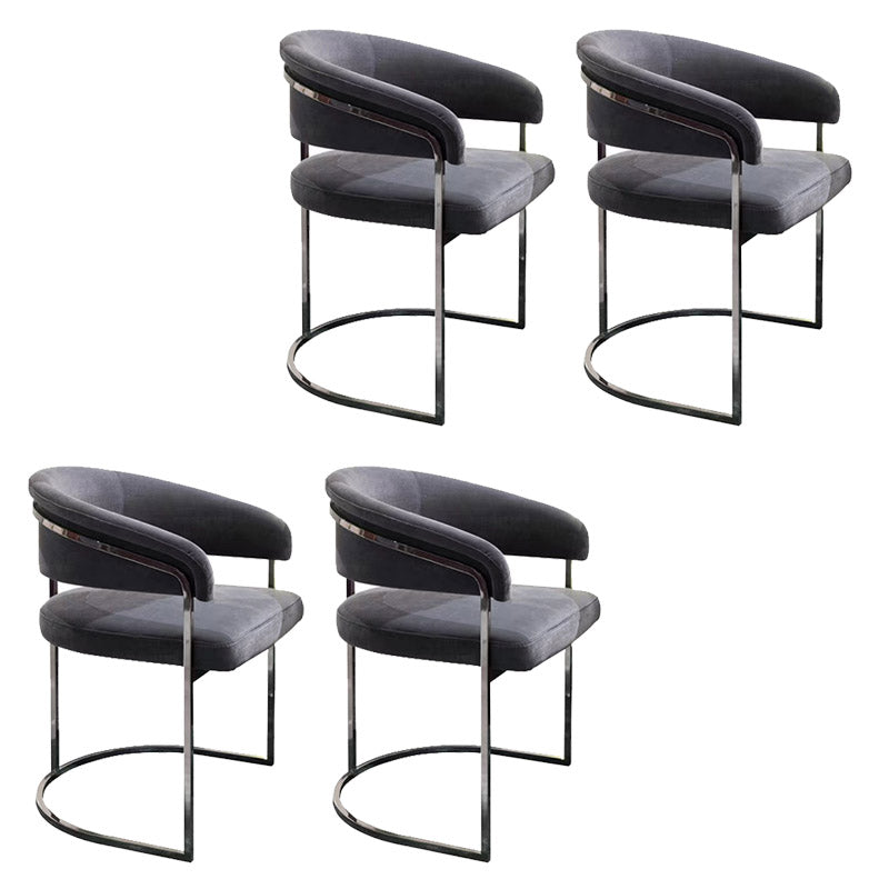 Glam Style Dining Chair Upholstered Arm Chair for Dining Room