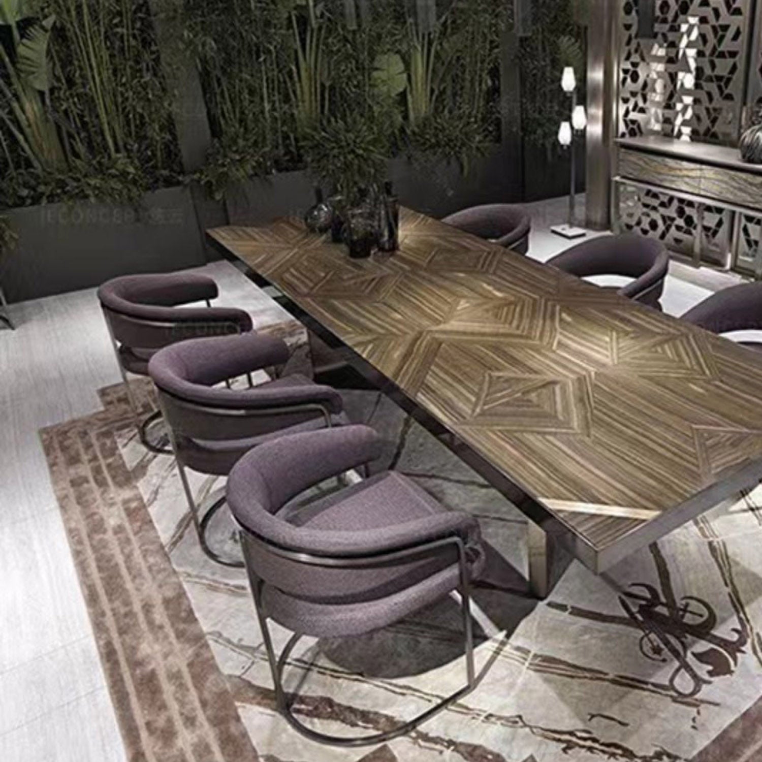 Glam Style Dining Chair Upholstered Arm Chair for Dining Room