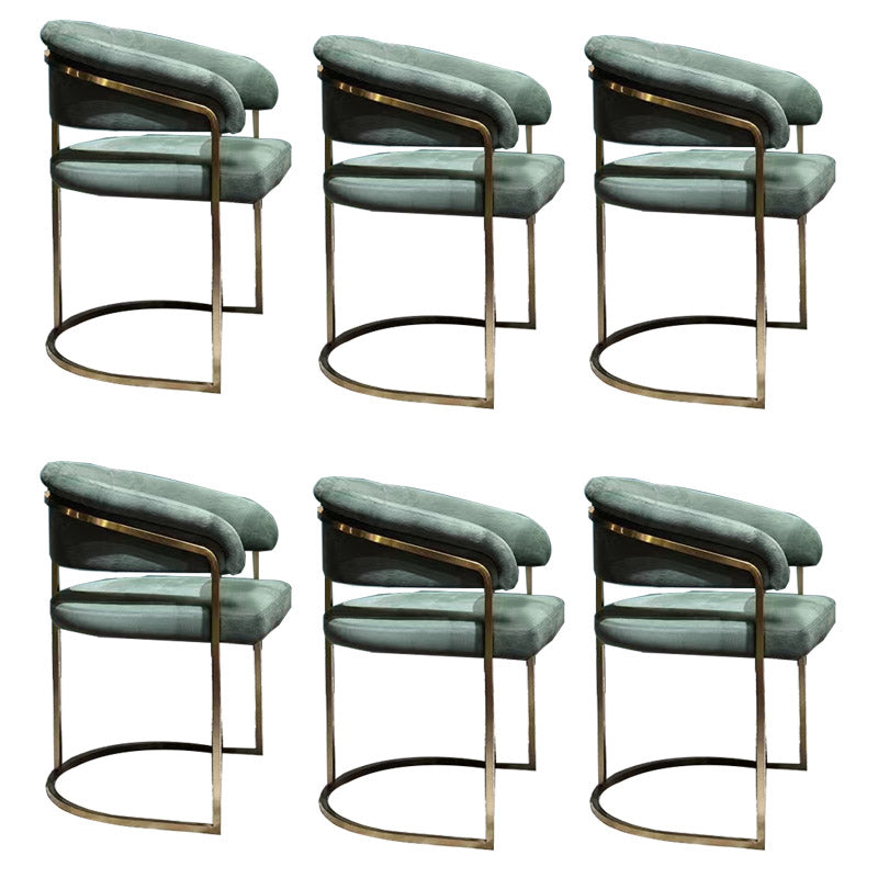 Glam Style Dining Chair Upholstered Arm Chair for Dining Room