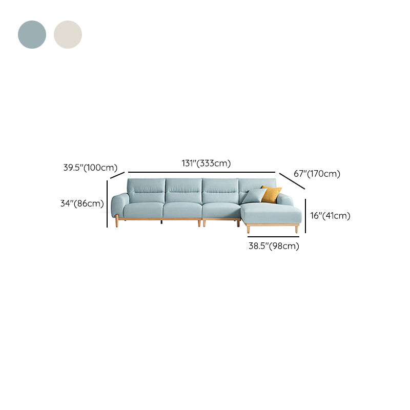 Contemporary Sewn Pillow Back Square Arm Sofa For Living Room