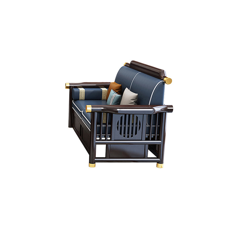Contemporary Style Wood Frame Faux Leather Sofa For Living Room