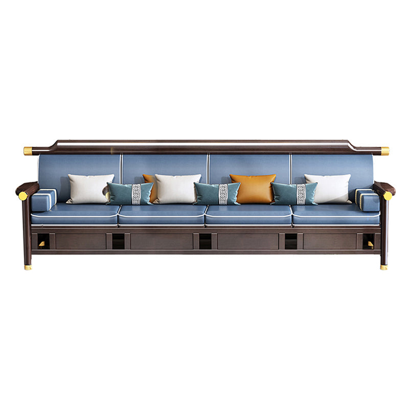 Contemporary Style Wood Frame Faux Leather Sofa For Living Room