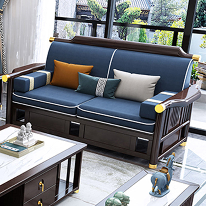 Contemporary Style Wood Frame Faux Leather Sofa For Living Room