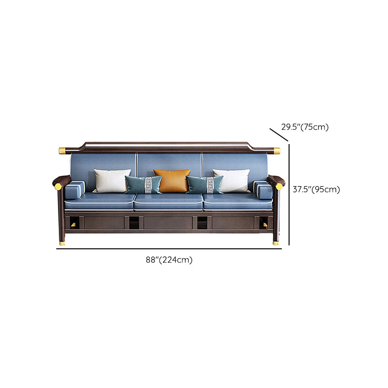 Contemporary Style Wood Frame Faux Leather Sofa For Living Room