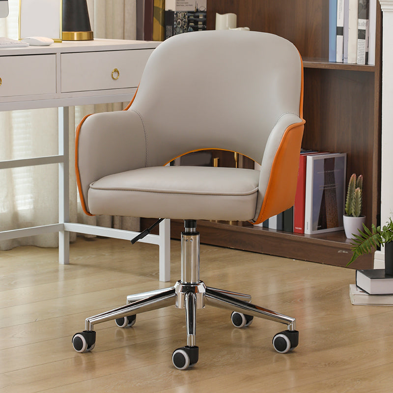 Armless Office Chair Contemporary Desk Chair with Wheels for Living Room