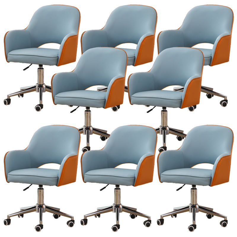 Armless Office Chair Contemporary Desk Chair with Wheels for Living Room