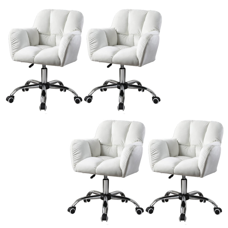 Armless Office Chair Distressing Ergonomic Desk Chair with Wheels for Room