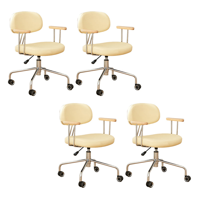 Modernism Fixed Arms Office Chair Desk Chair with Wheels for Home