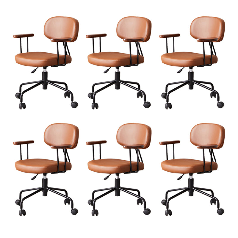 Modernism Fixed Arms Office Chair Desk Chair with Wheels for Home