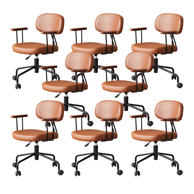 Modernism Fixed Arms Office Chair Desk Chair with Wheels for Home