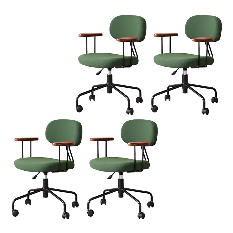 Modernism Fixed Arms Office Chair Desk Chair with Wheels for Home
