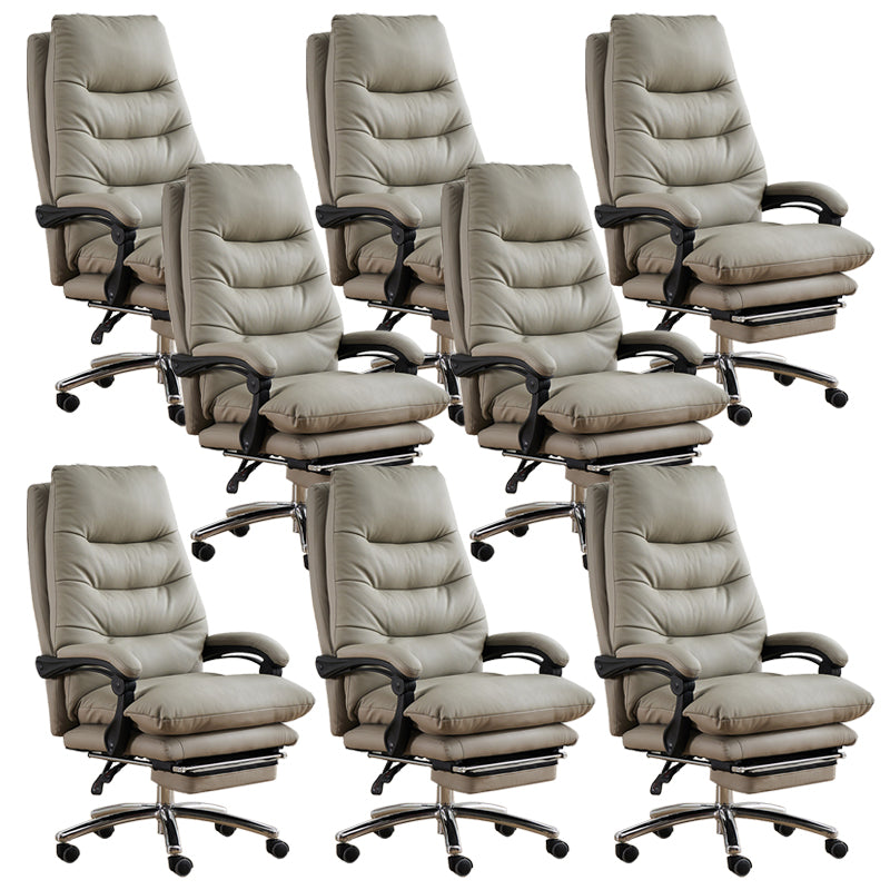Modern Padded Arms Office Chair No Distressing Leather Ergonomic Slide Chair with Wheels