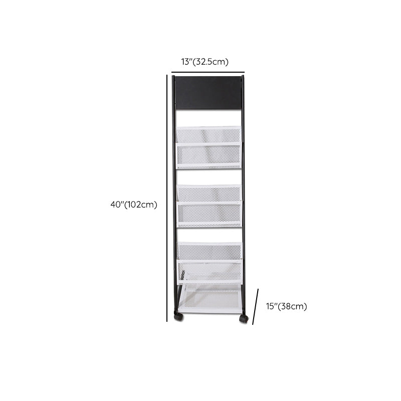 Contemporary Vertical Metal Bookshelf Closed Back Bookcase with Shelves