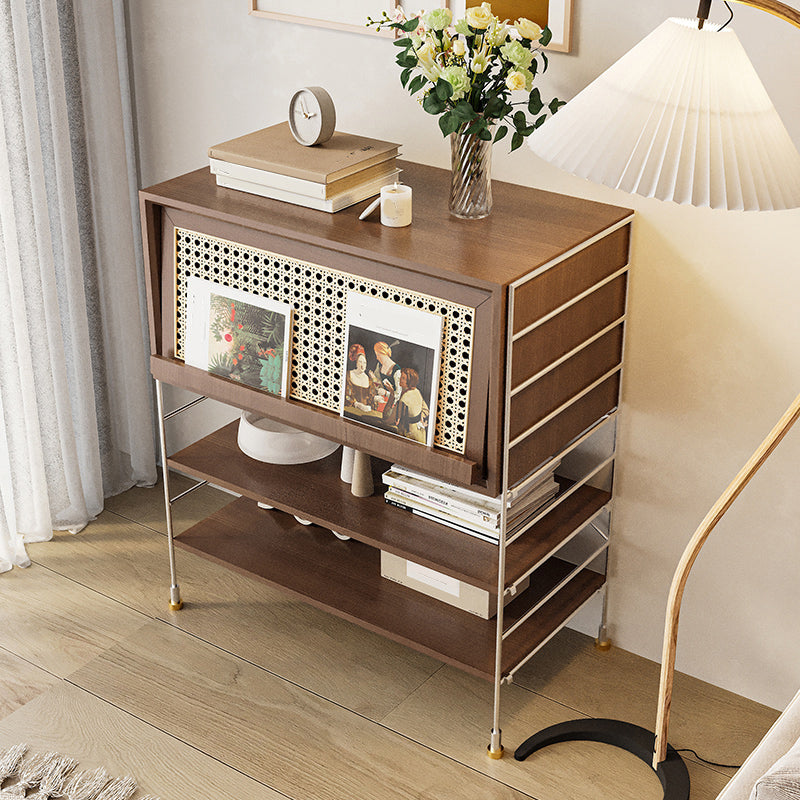 Modern Style Solid Wood Bookshelf Vertical Back Bookcase with Shelves