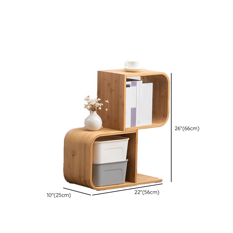 Vertical Contemporary Bamboo Bookcase Open Back Bookshelf for Home