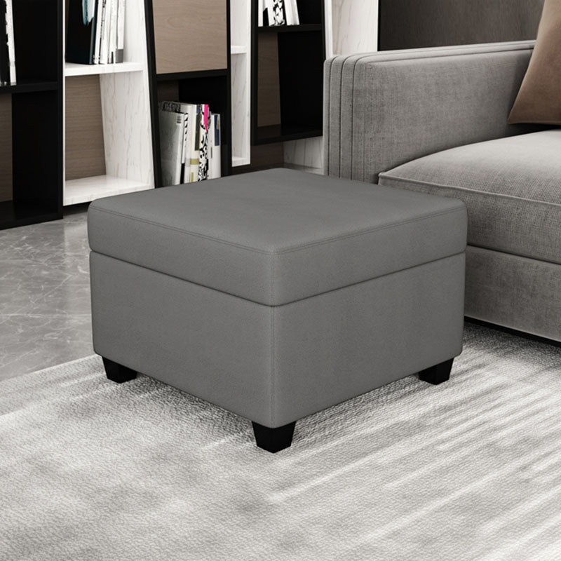Contemporary Storage Ottomans Square Leather Storage Ottomans with Legs