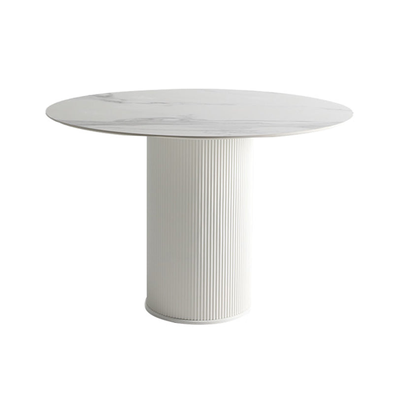 Modern Round Dining Table for 2 Persons Wooden Pedestal Base