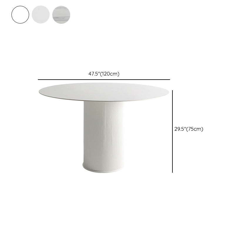 Modern Round Dining Table for 2 Persons Wooden Pedestal Base