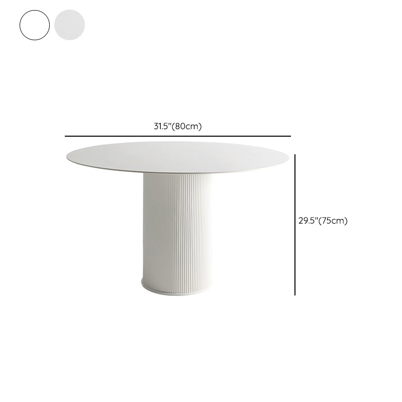 Modern Round Dining Table for 2 Persons Wooden Pedestal Base