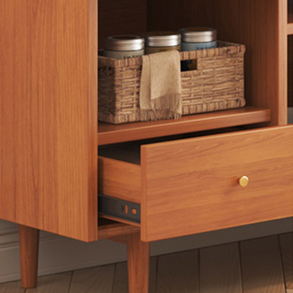Modern Folding Wood Dining Table with Storage Rectangle Wooden Top