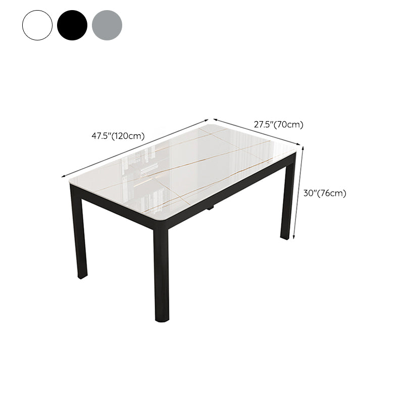 Contemporary Style Rectangle Glass Dining Site Table with 4 Legs