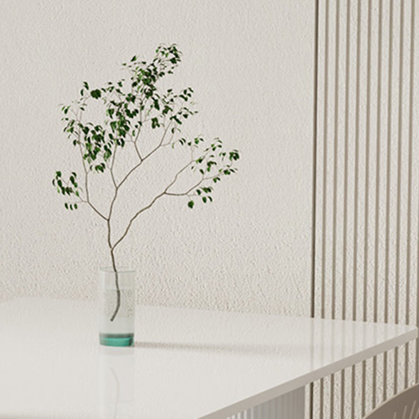 Contemporary White Color Faux Marble Dinner Table with 3 Legs