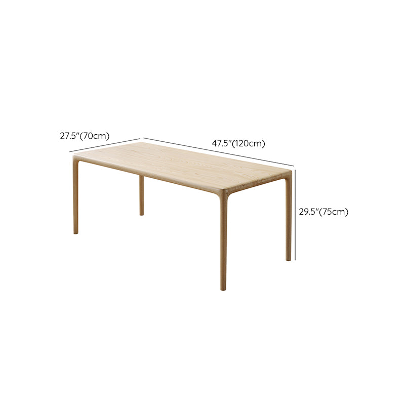 1/2/5 Pcs Rectangle Solid Wood Standard Height Dining Furniture Set in Light