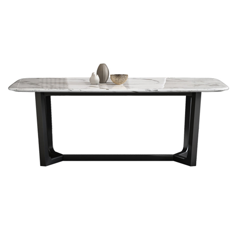 5/7 Pieces Modern White Marble Top Wooden Frame Dining Set for Home