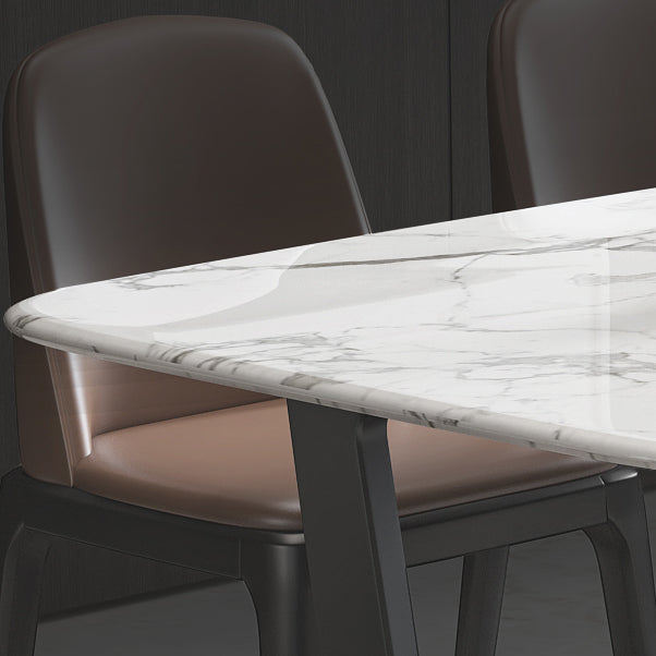 5/7 Pieces Modern White Marble Top Wooden Frame Dining Set for Home