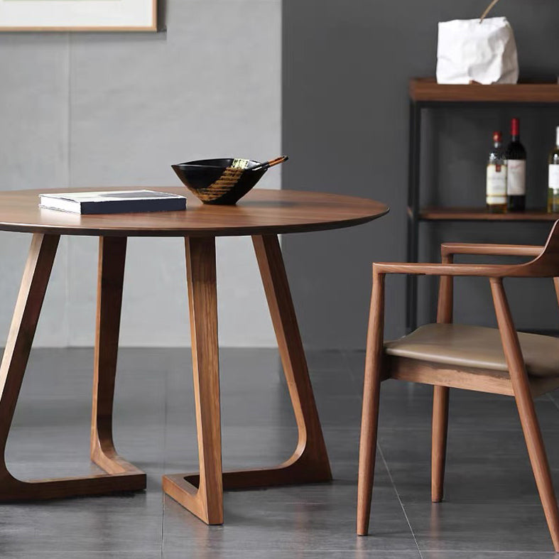 1/2/3/5/7 Pcs Modern Round Shape Solid Wood Dinette Table with Chair