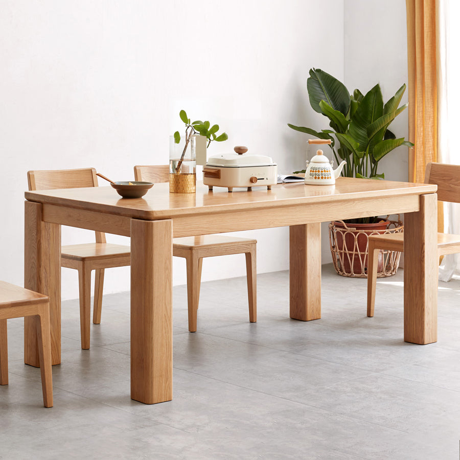 1/4/5 Pcs Modern Style Rectangle Solid Wood Standard Height Dining Furniture Set