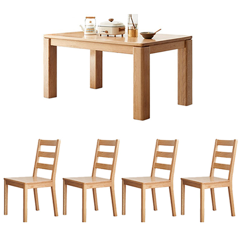 1/4/5 Pcs Modern Style Rectangle Solid Wood Standard Height Dining Furniture Set