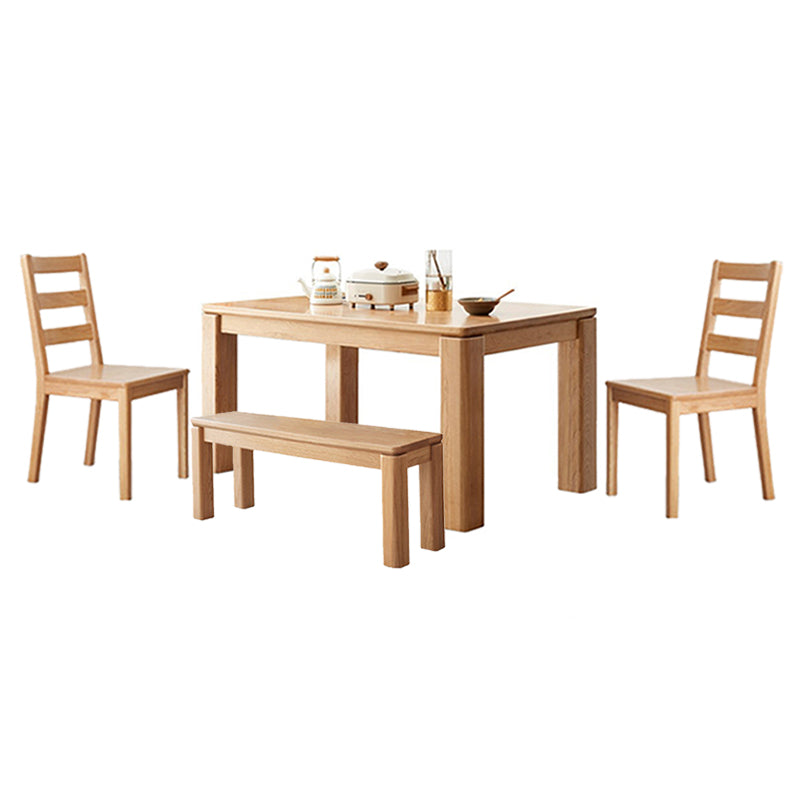 1/4/5 Pcs Modern Style Rectangle Solid Wood Standard Height Dining Furniture Set