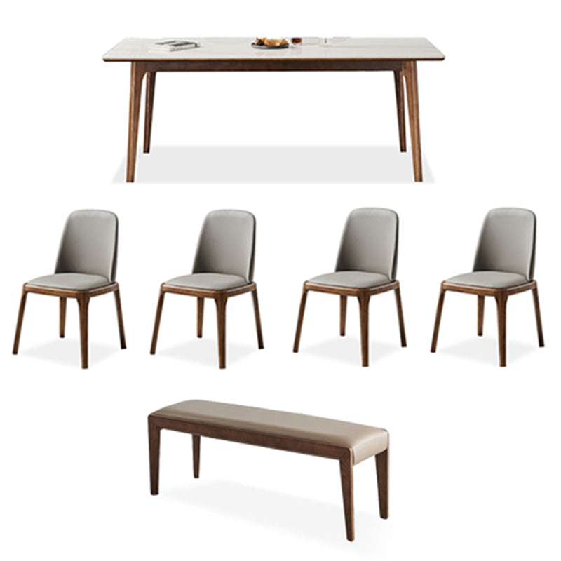 1/4/6/7/9 Pcs Modern Style Rectangle Stone Standard Height Dining Table Furniture