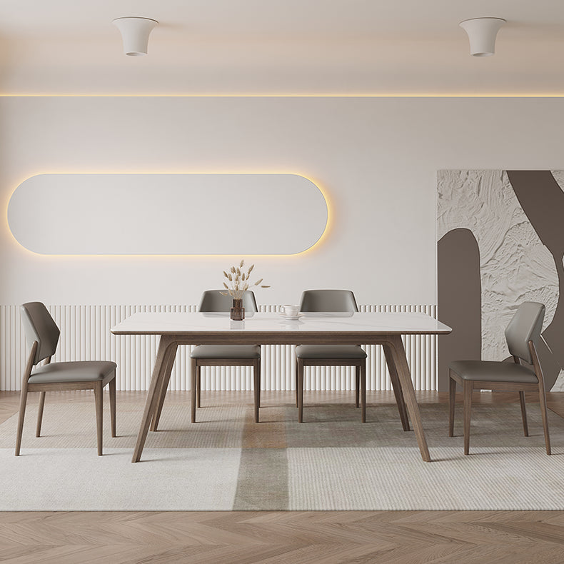 1/5/7 Pcs Modern Style Rectangle Stone Standard Height Dining Table Furniture