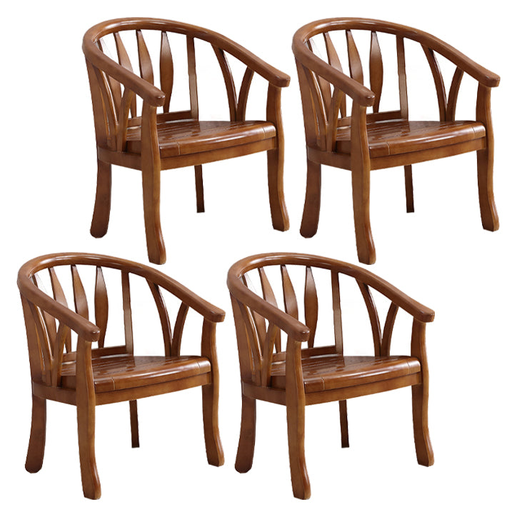 Traditional Style Dining Chair Wooden Open Back Side Chair for Living Room