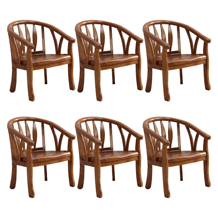 Traditional Style Dining Chair Wooden Open Back Side Chair for Living Room