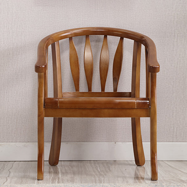 Traditional Style Dining Chair Wooden Open Back Side Chair for Living Room