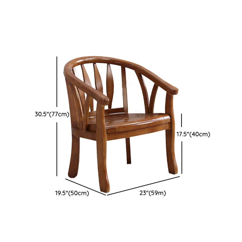 Traditional Style Dining Chair Wooden Open Back Side Chair for Living Room