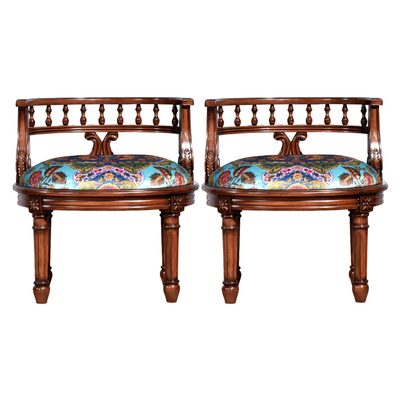 Rustic Style Dining Chair Wooden Open Back Side Chair for Living Room
