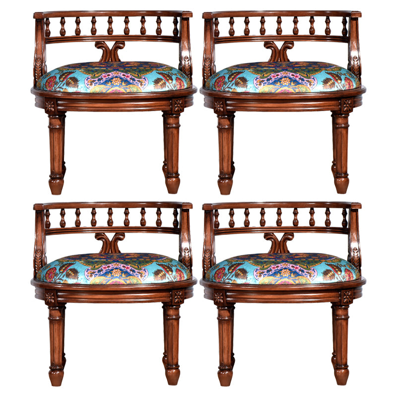 Rustic Style Dining Chair Wooden Open Back Side Chair for Living Room