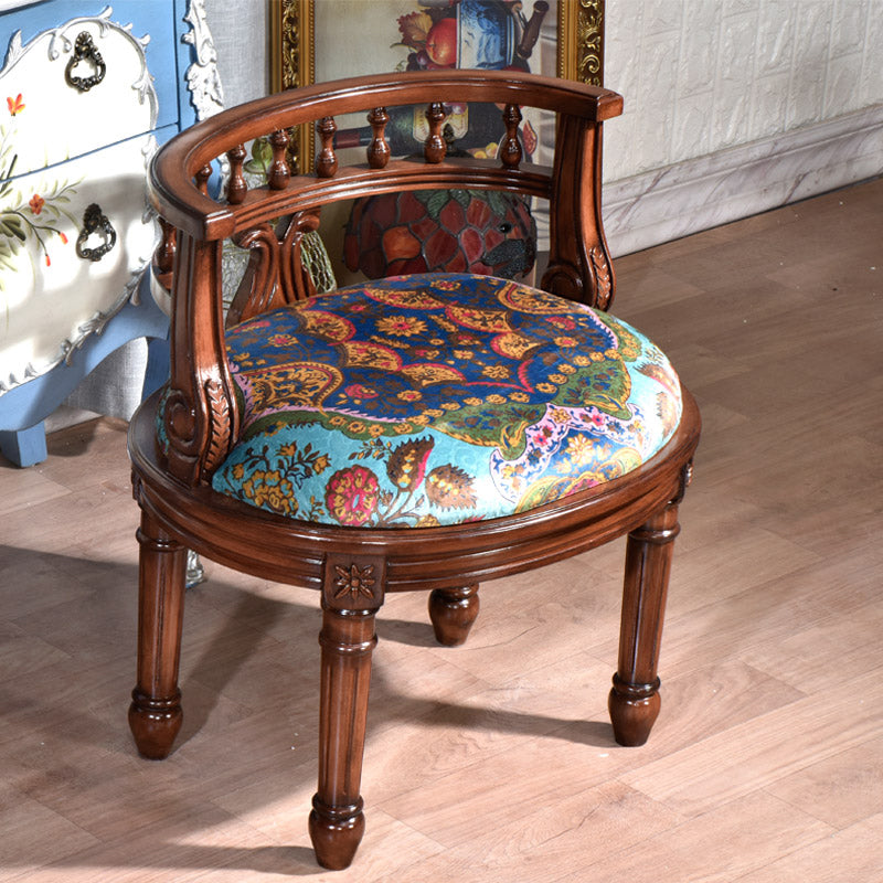 Rustic Style Dining Chair Wooden Open Back Side Chair for Living Room