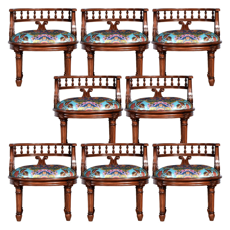Rustic Style Dining Chair Wooden Open Back Side Chair for Living Room