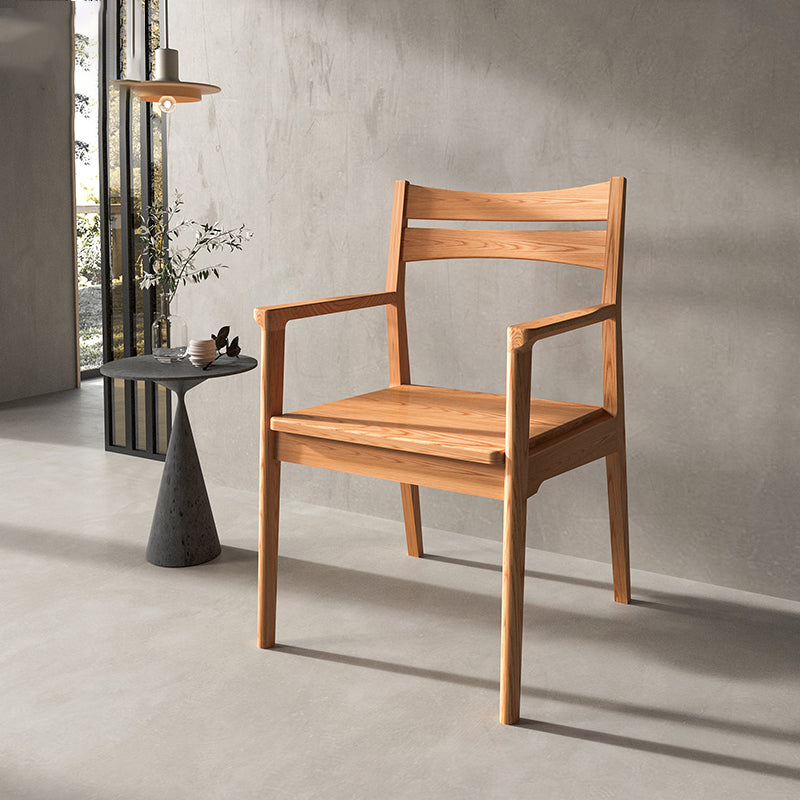 Modern Style Dining Chair Wooden Open Back Arm Chair for Living Room